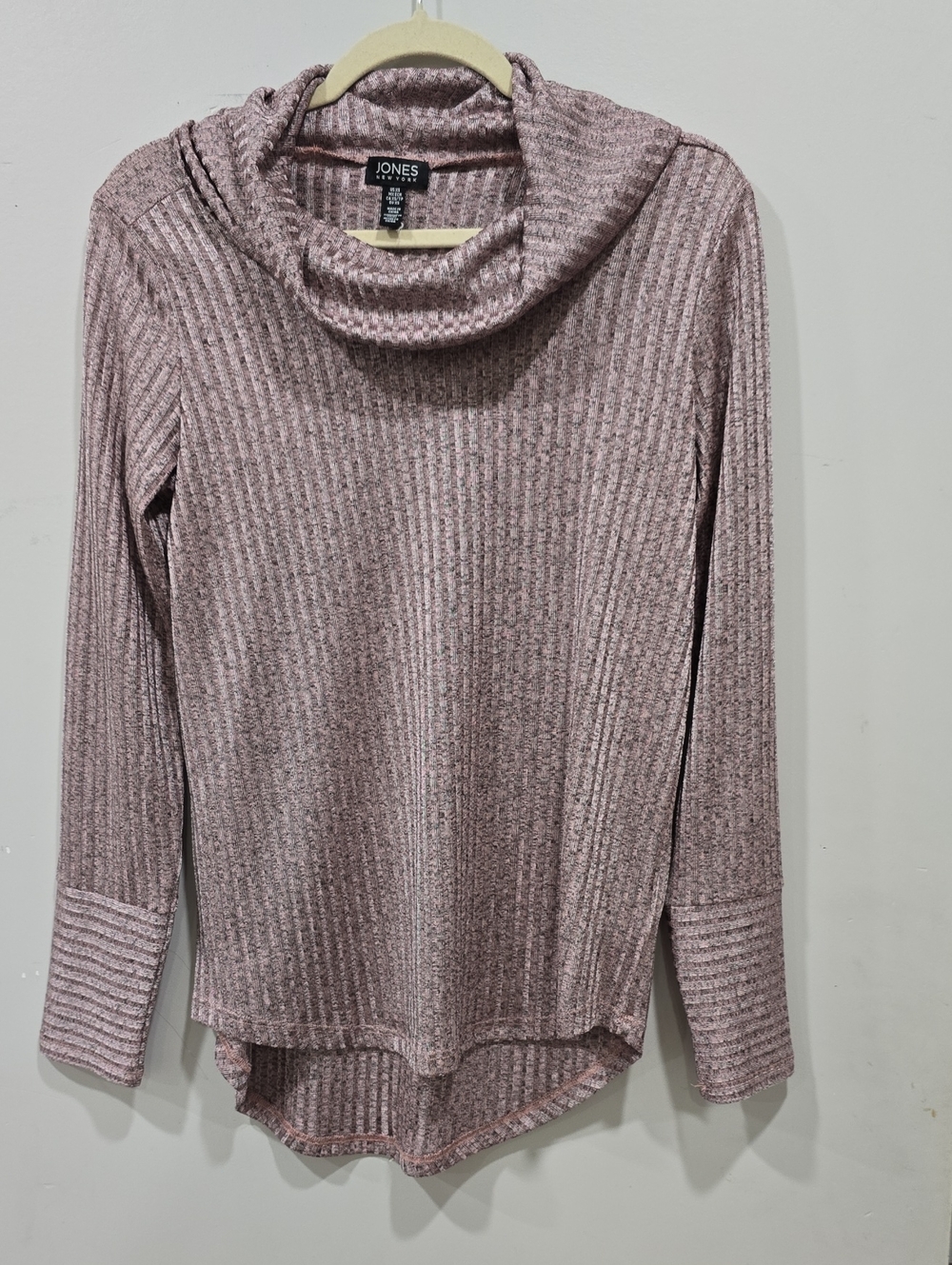 Jones New York Dusty Rose Ribbed Cowl Neck Sweater Size  Xs